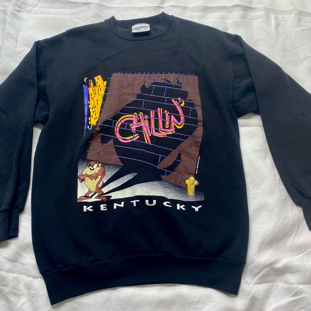 Vintage Velva Sheen Black Kentucky Graphic Nostalgia Sweater